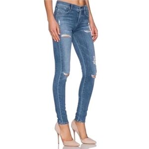 AGOLDE Womens Skinny Jeans Sophie Distressed Cannes Blue High Rise Sz 27